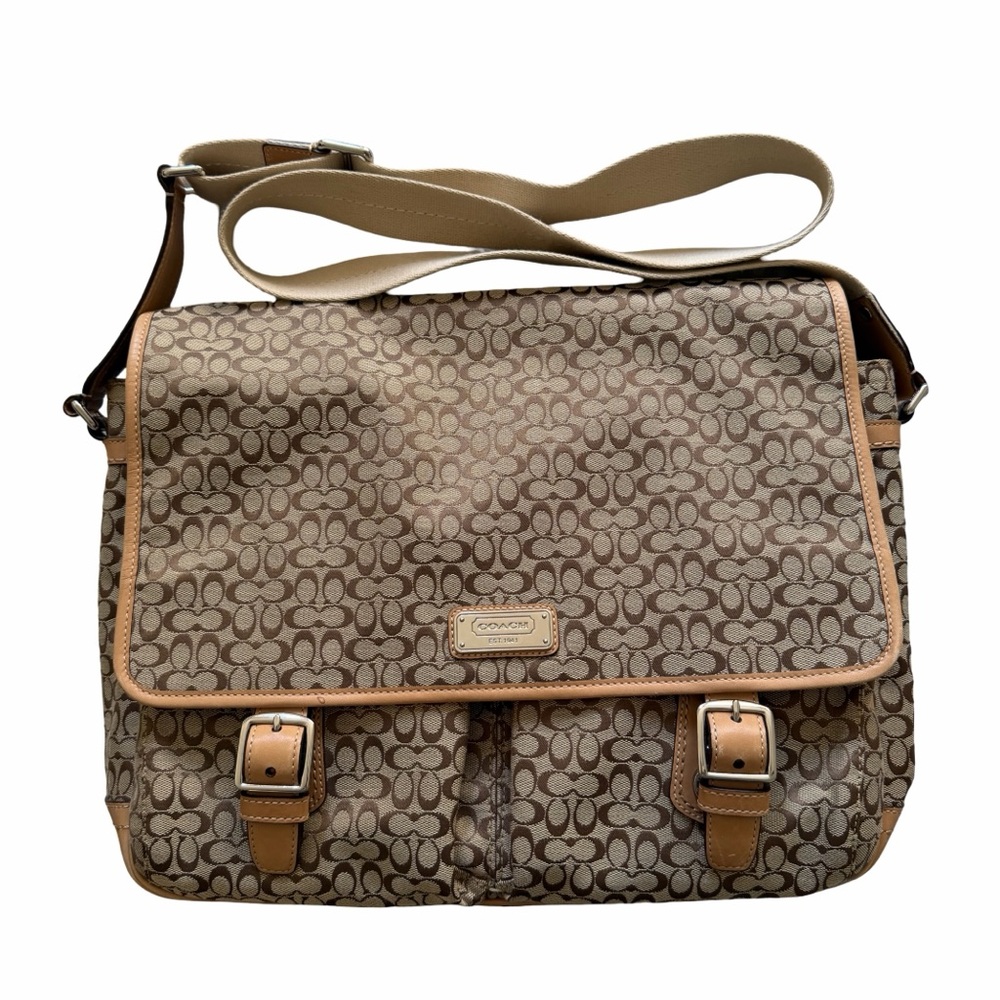 Coach Voyager Signature Jacquard Messenger Flap Bag